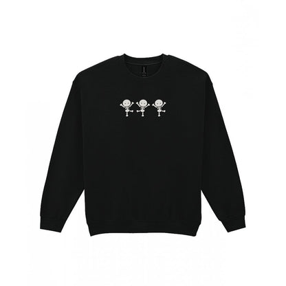 Dancing Skeletons Embroidered Sweatshirt in Black