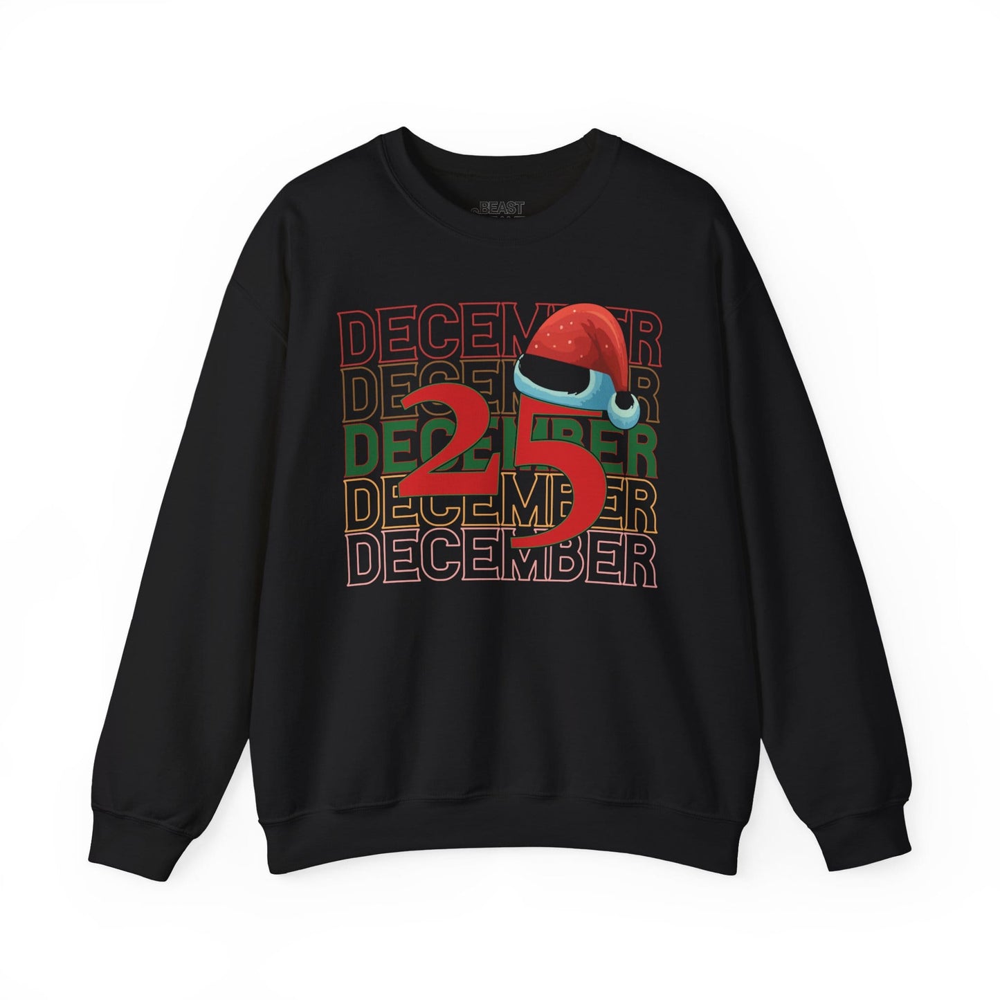 black sweatshirt with december 25 christmas design