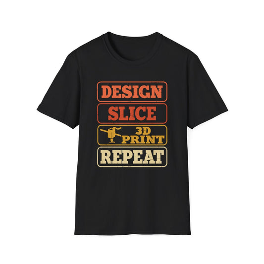 Design Slice 3D Print Repeat T-Shirt - funny t-shirt by Cheeky Business