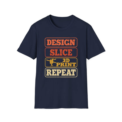 Design Slice 3D Print Repeat T-Shirt - funny t-shirt by Cheeky Business