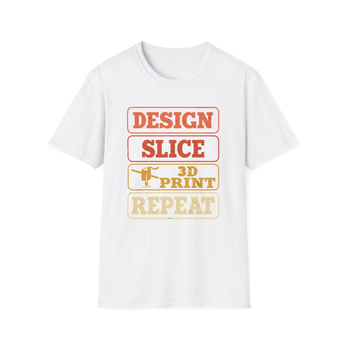 Design Slice 3D Print Repeat T-Shirt - funny t-shirt by Cheeky Business