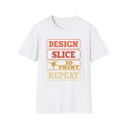 Design Slice 3D Print Repeat T-Shirt - funny t-shirt by Cheeky Business