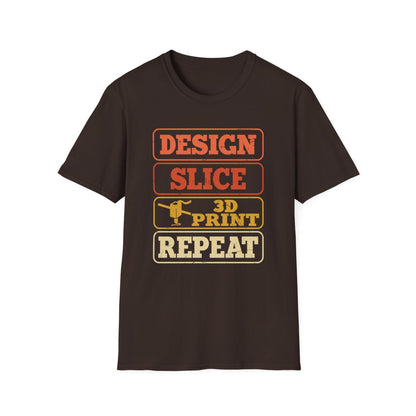 Design Slice 3D Print Repeat T-Shirt - funny t-shirt by Cheeky Business