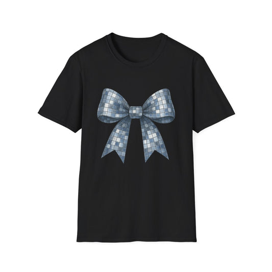 Disco Ball Bow T-Shirt - funny t-shirt by Cheeky Business