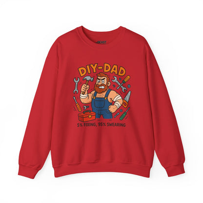 red sweatshirt with DIY Dad humorous design father's day present