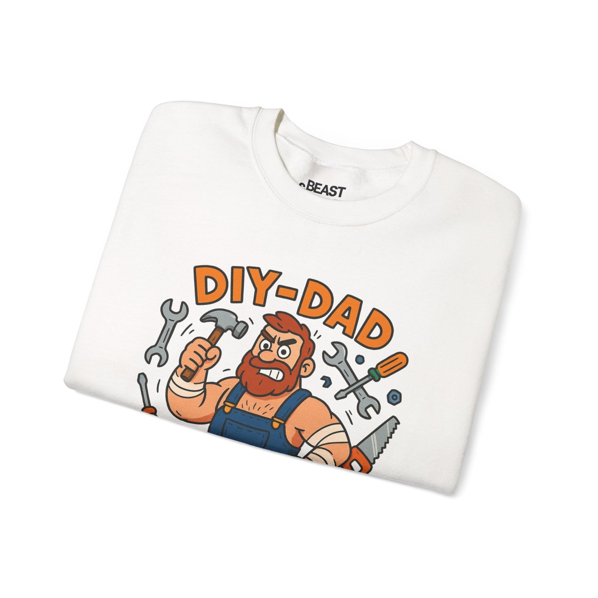 DIY Dad 5% Fixing 95% Swearing Sweatshirt lifestyle wear showing print detail