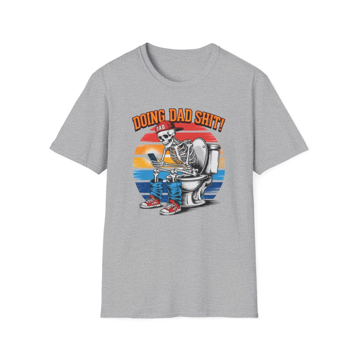 red t-shirt with doing dad shit funny slogan print