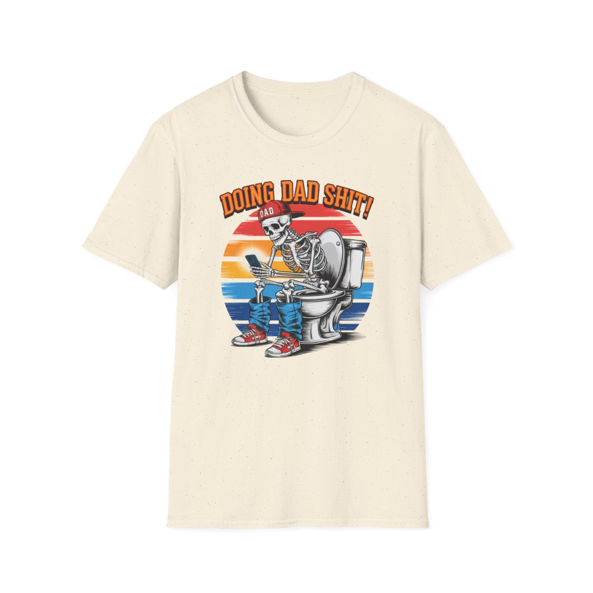 white t-shirt with doing dad shit dad humor graphic