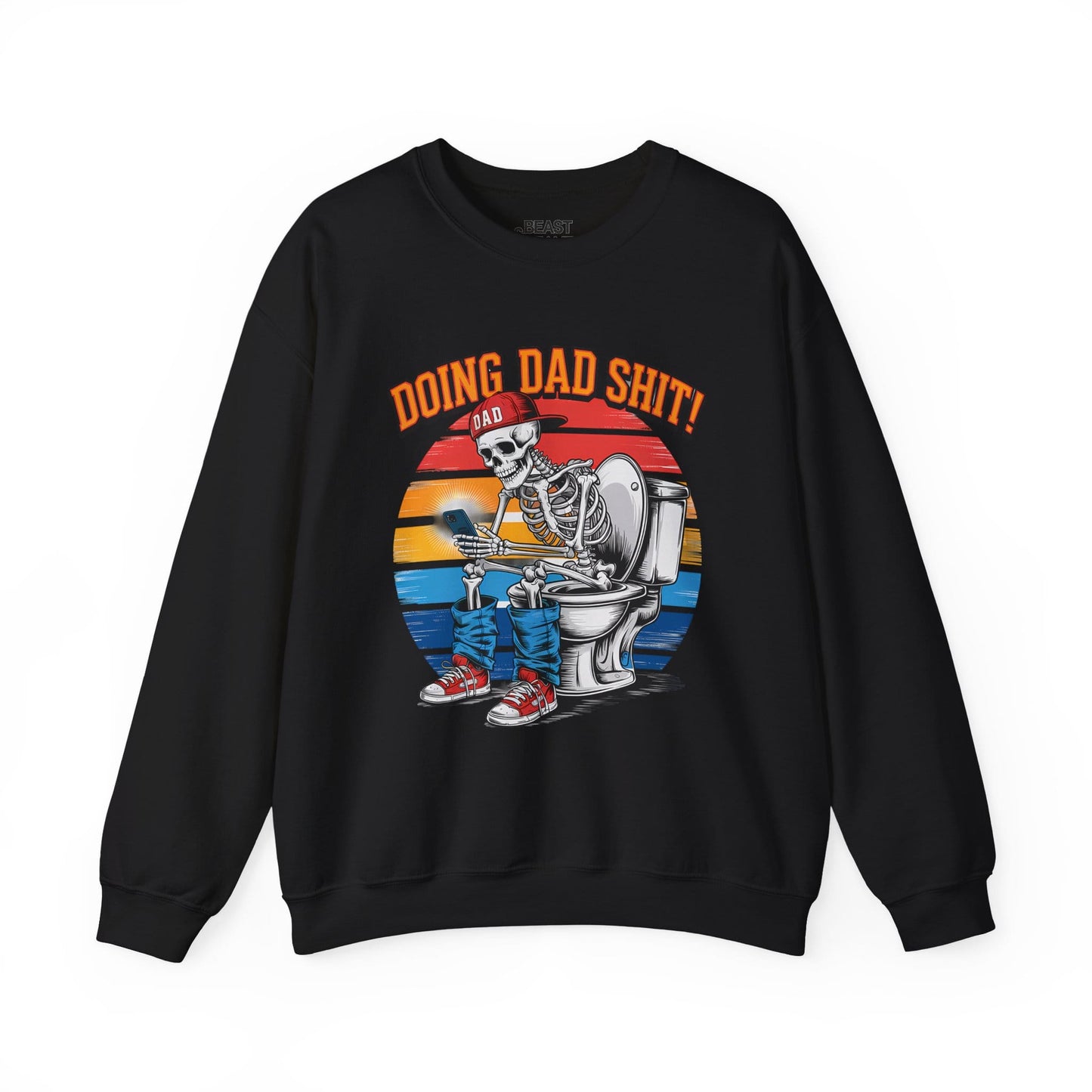 black sweatshirt with doing dad sh*t vintage graphic