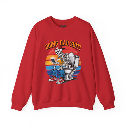 red sweatshirt with doing dad sh*t funny dad design