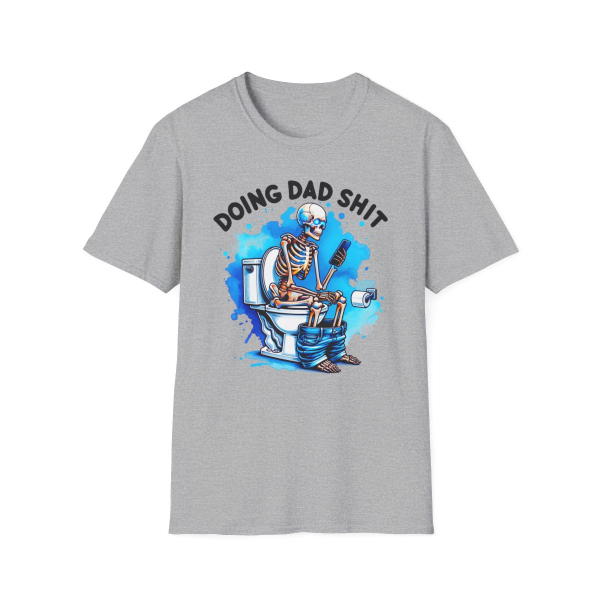 light blue t-shirt with doing dad sh*t bold slogan print