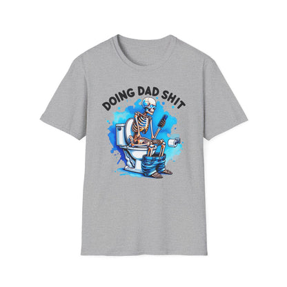 light blue t-shirt with doing dad sh*t bold slogan print