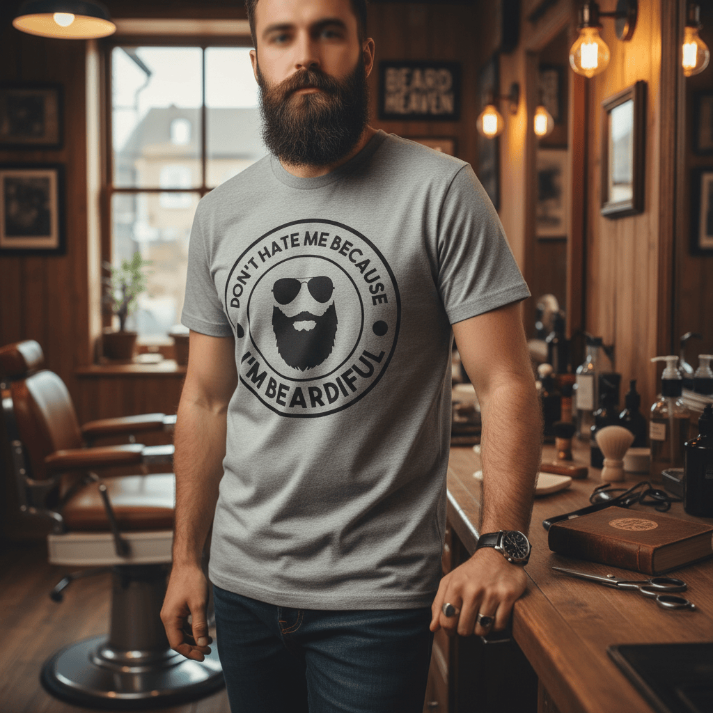 don't hate me because i'm beardiful t-shirt funny gift idea for bearded men