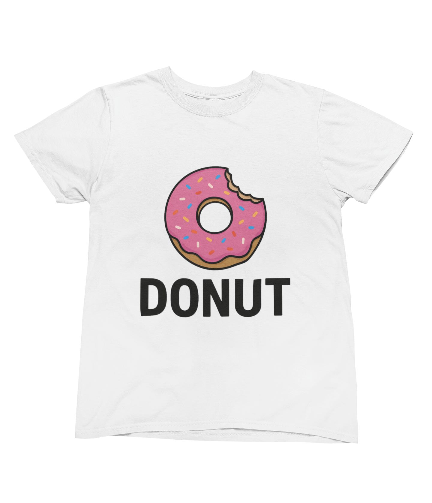 grey t-shirt and baby grow set with playful donut design for parent and baby matching gift