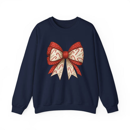 Double Candy Cane Bow Sweatshirt - funny sweatshirt by Cheeky Business