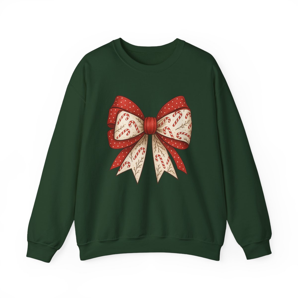 Double Candy Cane Bow Sweatshirt - funny sweatshirt by Cheeky Business