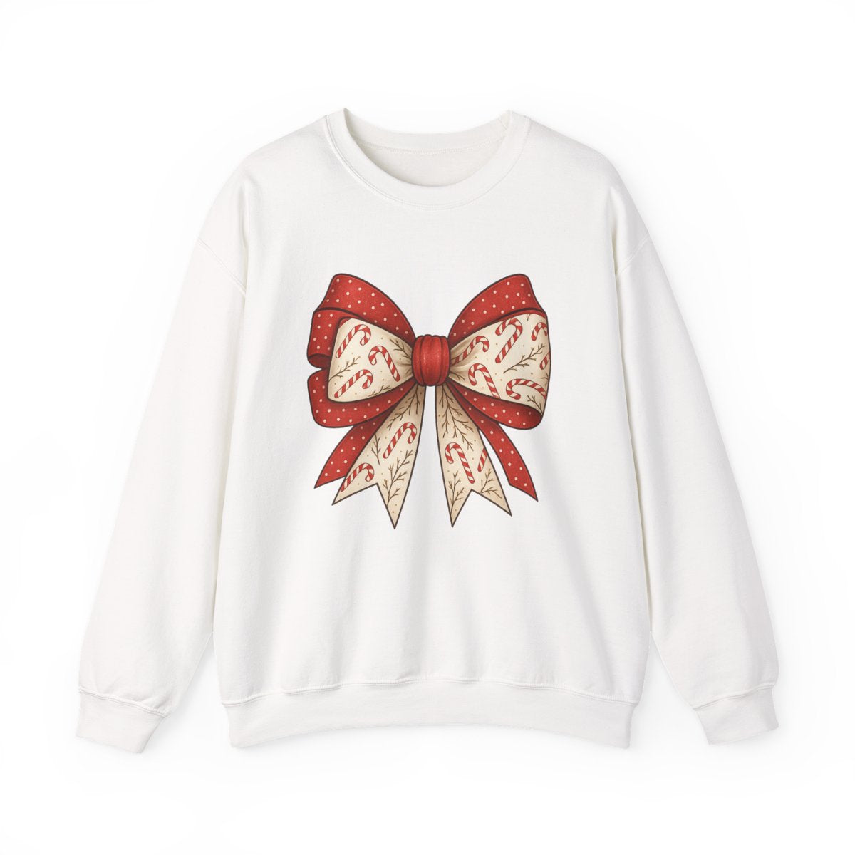 Double Candy Cane Bow Sweatshirt - funny sweatshirt by Cheeky Business