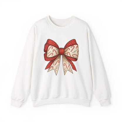Double Candy Cane Bow Sweatshirt - funny sweatshirt by Cheeky Business