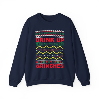 Drink Up Grinches Christmas Sweatshirt - funny sweatshirt by Cheeky Business