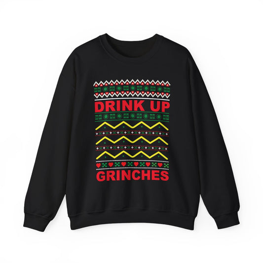Drink Up Grinches Christmas Sweatshirt - funny sweatshirt by Cheeky Business