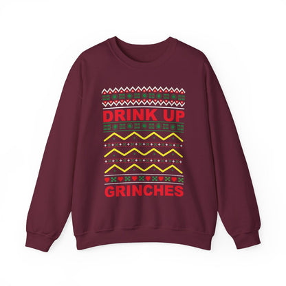 Drink Up Grinches Christmas Sweatshirt - funny sweatshirt by Cheeky Business
