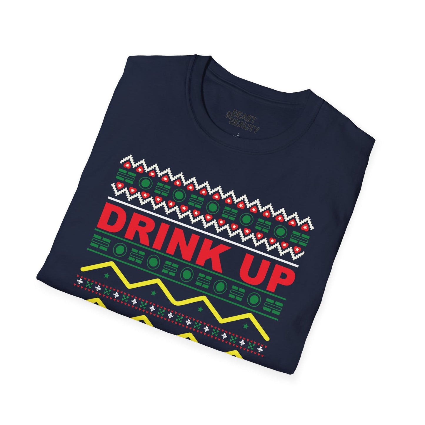 drink up grinches t-shirt worn as casual Christmas outfit