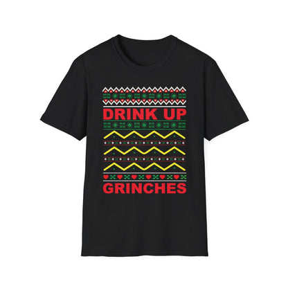 Drink Up Grinches Christmas T-Shirt - funny t-shirt by Cheeky Business