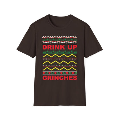 Drink Up Grinches Christmas T-Shirt - funny t-shirt by Cheeky Business