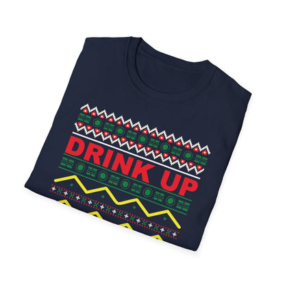 Drink Up Grinches Christmas T-Shirt - funny t-shirt by Cheeky Business