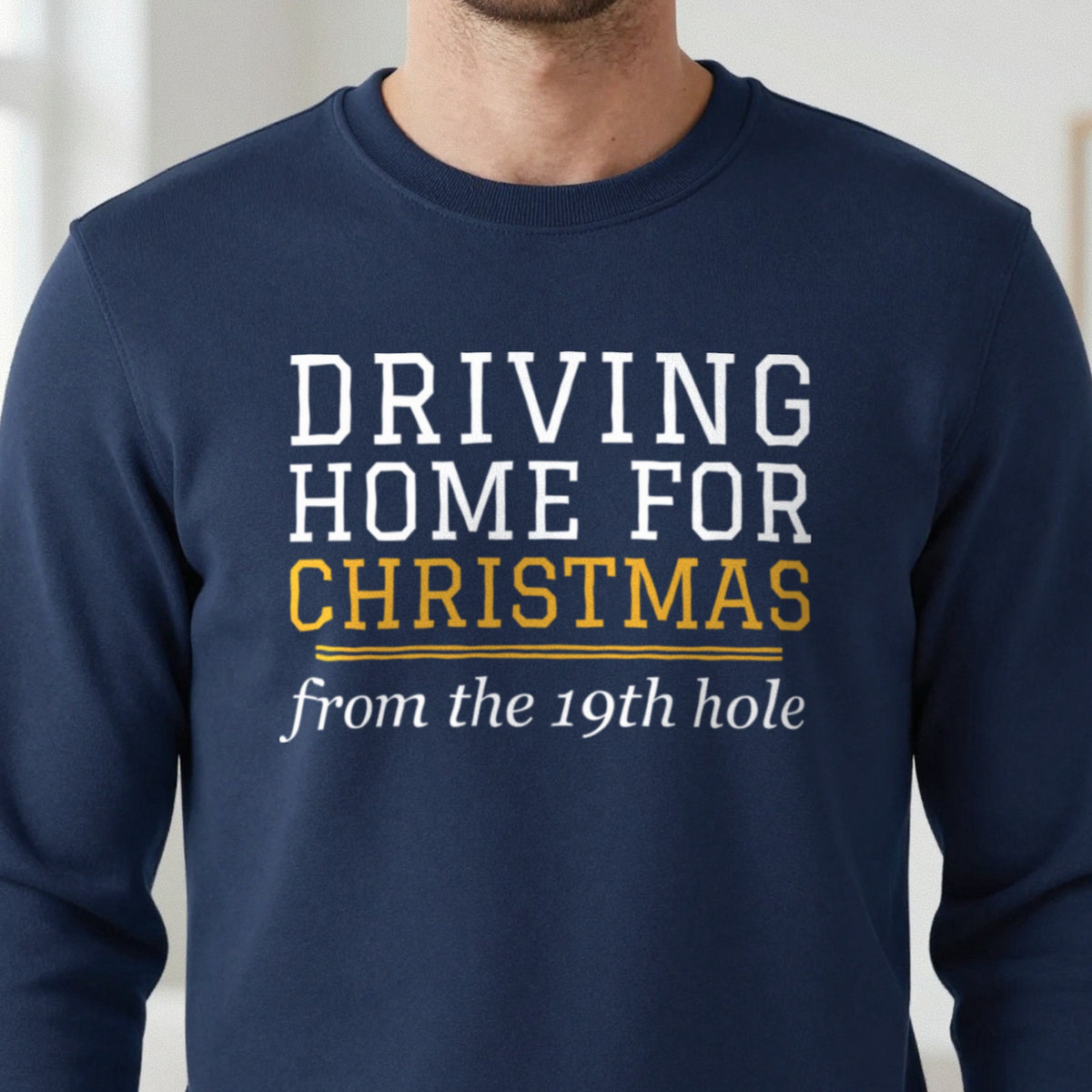 Driving Home For Christmas From The 19th Hole Funny Golf Christmas Jumper & T-Shirt close-up