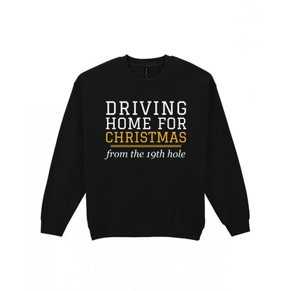 Driving Home For Christmas From The 19th Hole Funny Golf Christmas Jumper & T-Shirt Sweatshirt in Black