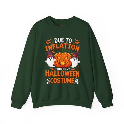forest green sweatshirt with funny spooky season inflation text