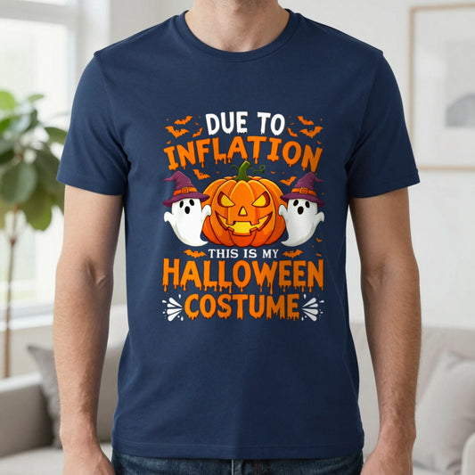 Due to Inflation This Is My Halloween Costume T-Shirt worn, lifestyle photo