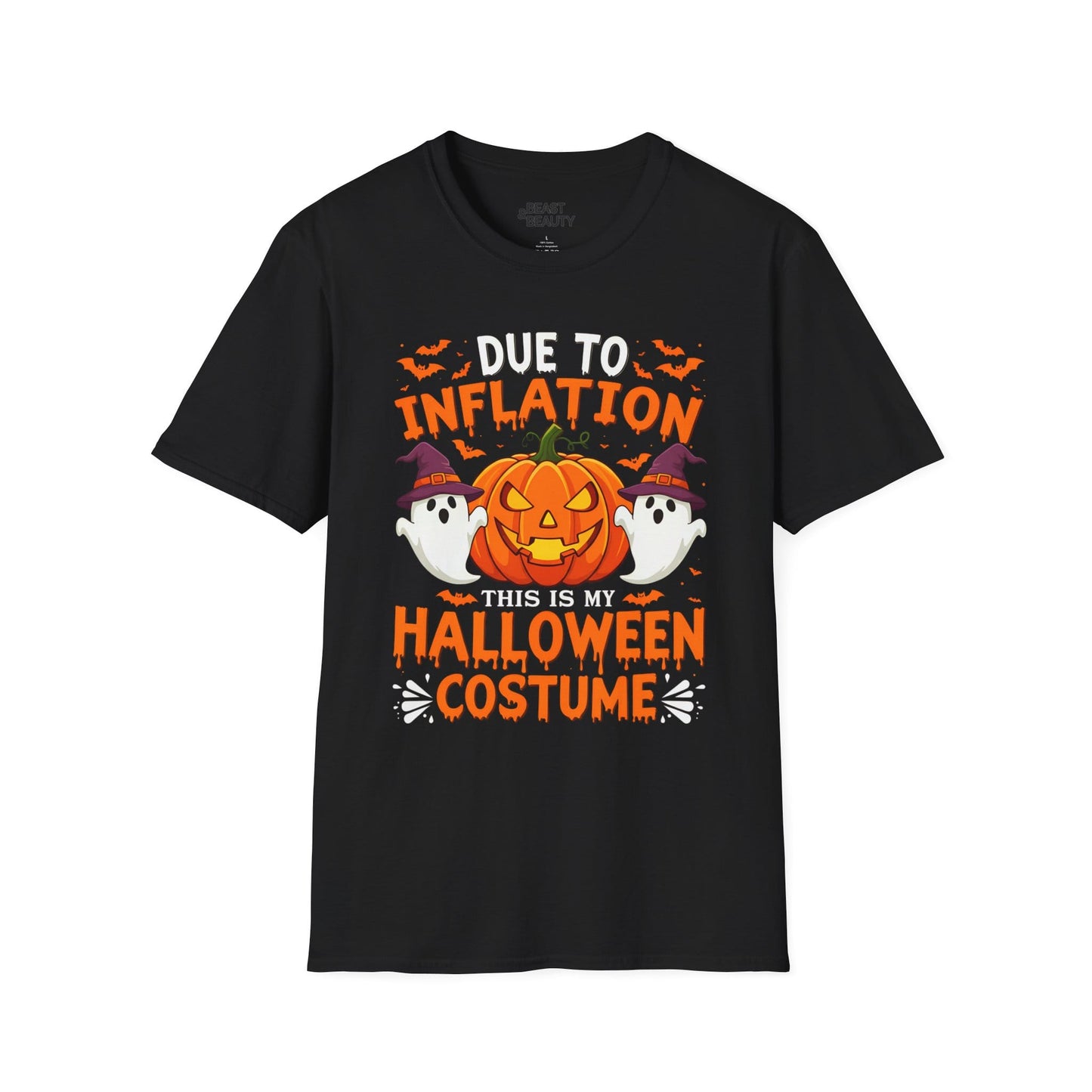 dark chocolate t-shirt with funny inflation halloween costume slogan