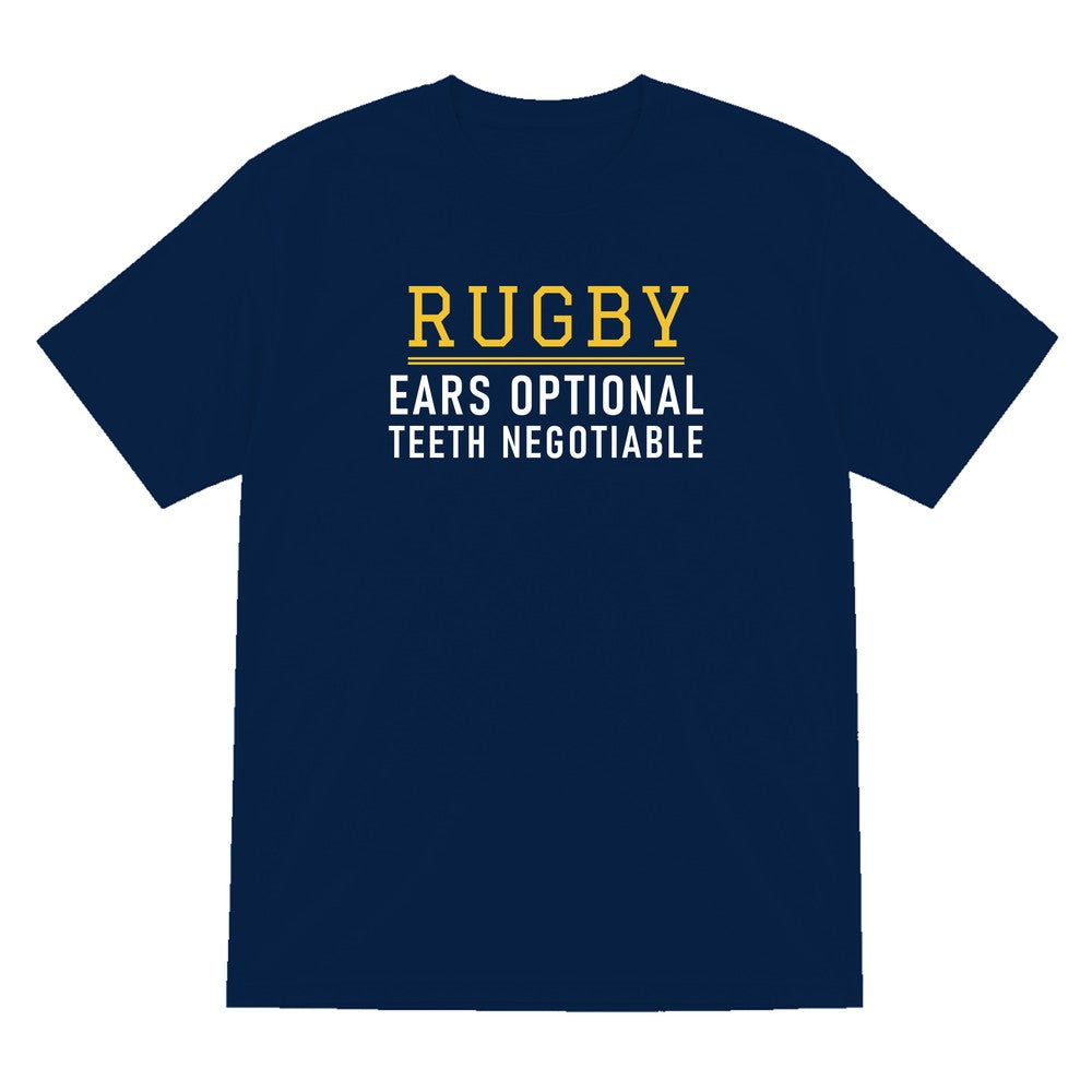 Ears Optional Teeth Negotiable Funny Rugby T-Shirt & Sweatshirt T-Shirt in Navy