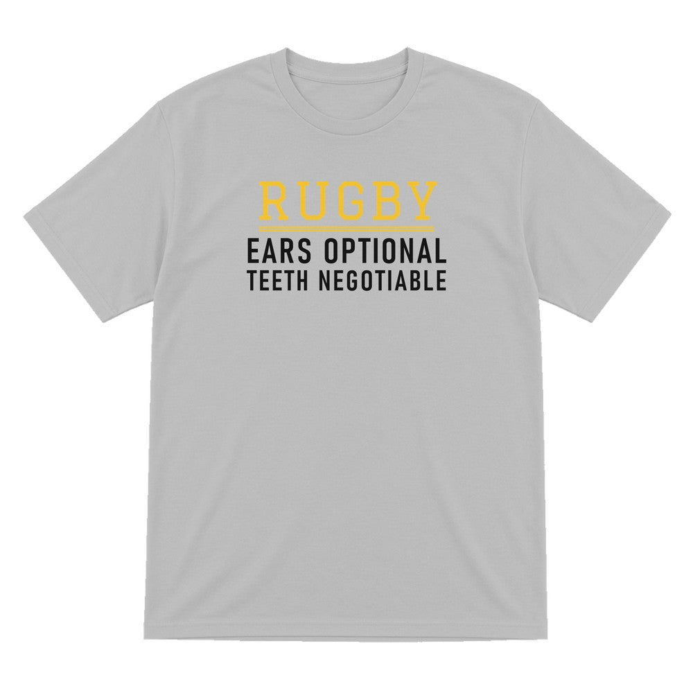Ears Optional Teeth Negotiable Funny Rugby T-Shirt & Sweatshirt T-Shirt in Sport Grey