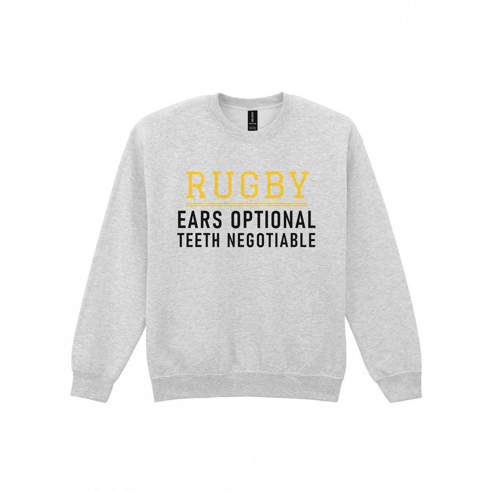 Ears Optional Teeth Negotiable Funny Rugby T-Shirt & Sweatshirt Sweatshirt in Sport Grey
