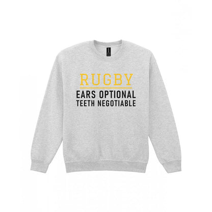Ears Optional Teeth Negotiable Funny Rugby T-Shirt & Sweatshirt Sweatshirt in Sport Grey