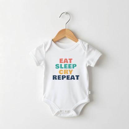 Eat Sleep Cry Repeat funny baby grow