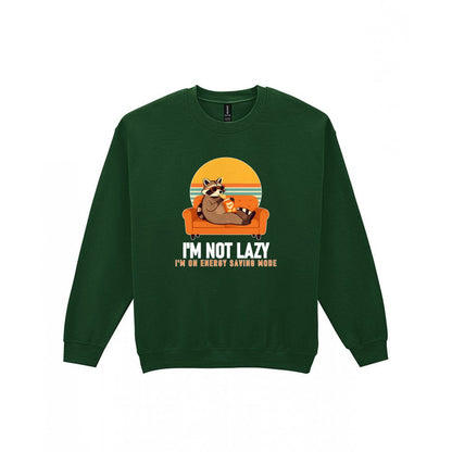 Energy Saving Mode Funny T-Shirt & Sweatshirt Sweatshirt in Forest Green