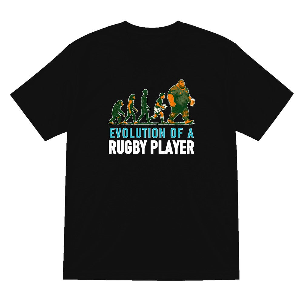 Evolution Of A Rugby Player Funny Rugby T-Shirt & Sweatshirt T-Shirt in Black