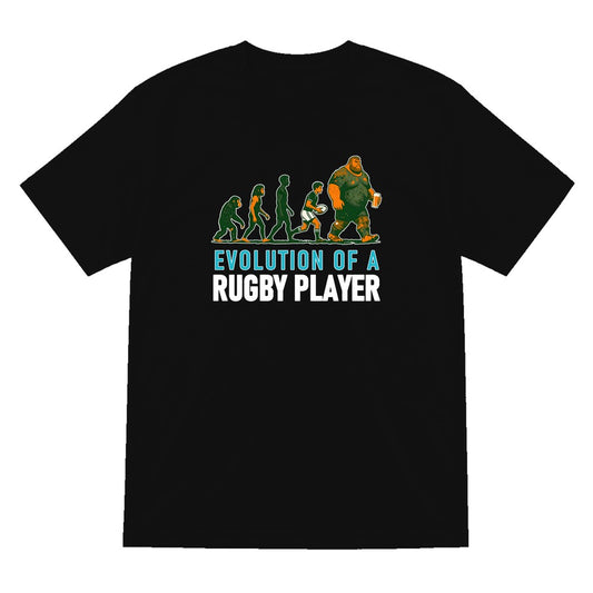 Evolution Of A Rugby Player Funny Rugby T-Shirt & Sweatshirt T-Shirt in Black