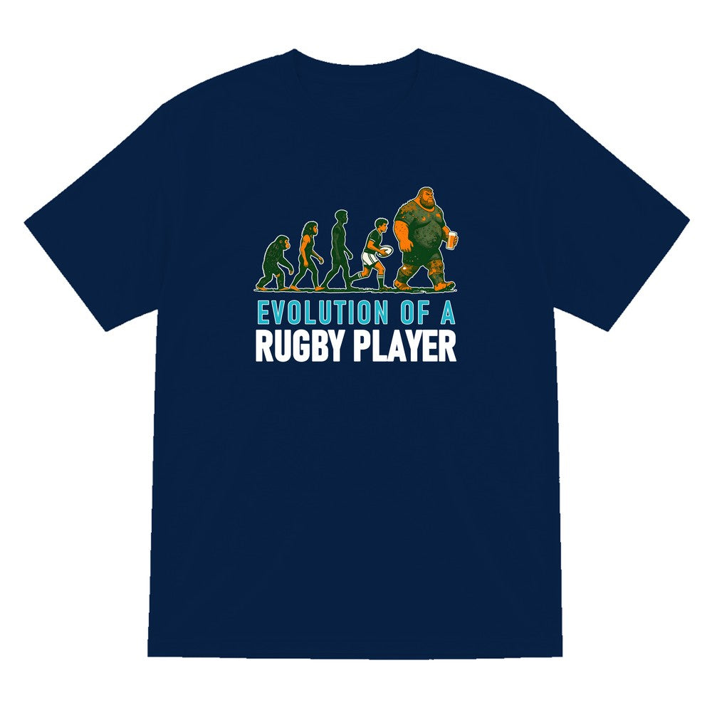 Evolution Of A Rugby Player Funny Rugby T-Shirt & Sweatshirt T-Shirt in Navy