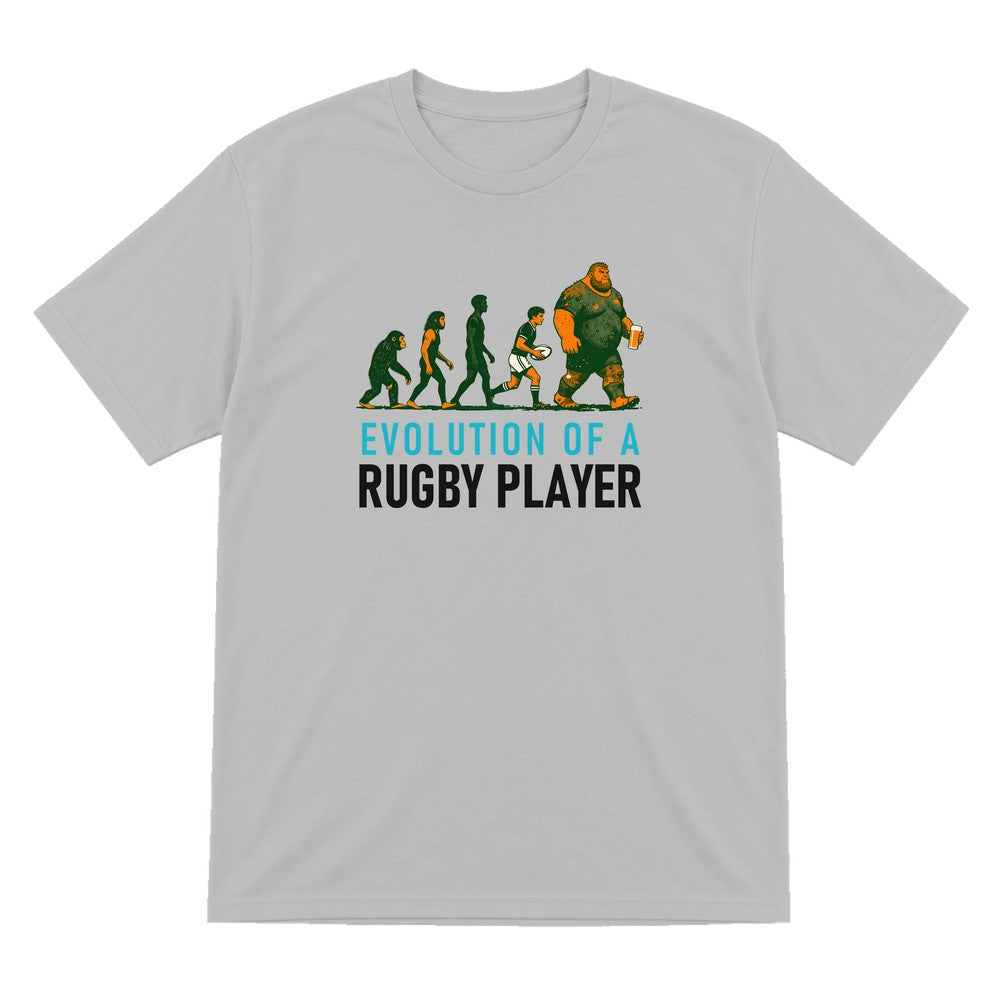 Evolution Of A Rugby Player Funny Rugby T-Shirt & Sweatshirt T-Shirt in Sport Grey