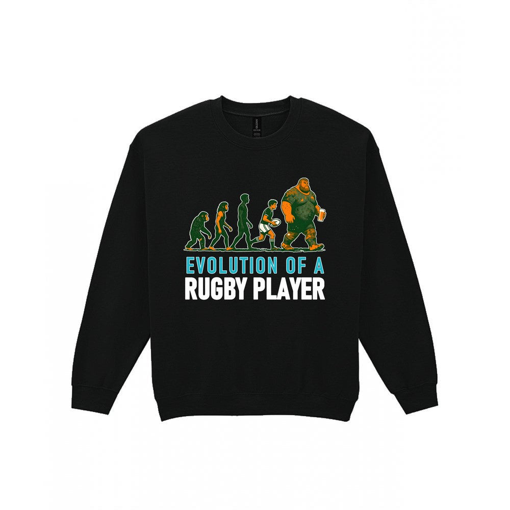 Evolution Of A Rugby Player Funny Rugby T-Shirt & Sweatshirt Sweatshirt in Black