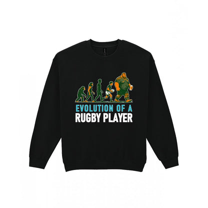Evolution Of A Rugby Player Funny Rugby T-Shirt & Sweatshirt Sweatshirt in Black