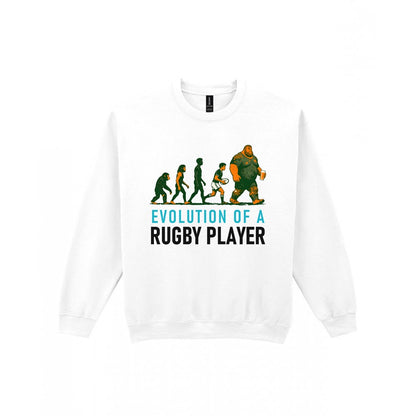 Evolution Of A Rugby Player Funny Rugby T-Shirt & Sweatshirt Sweatshirt in White