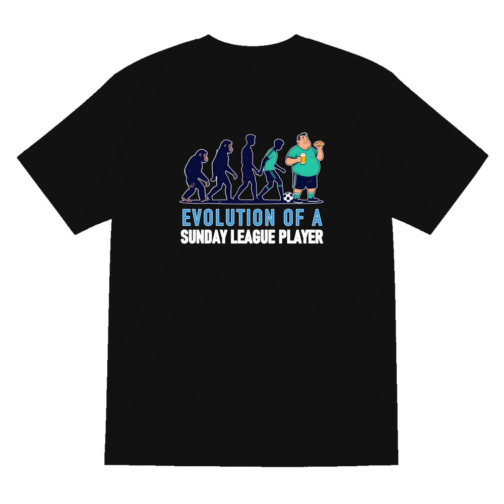 Evolution Of A Sunday League Player Funny Sunday League Football T-Shirt & Sweatshirt T-Shirt in Black