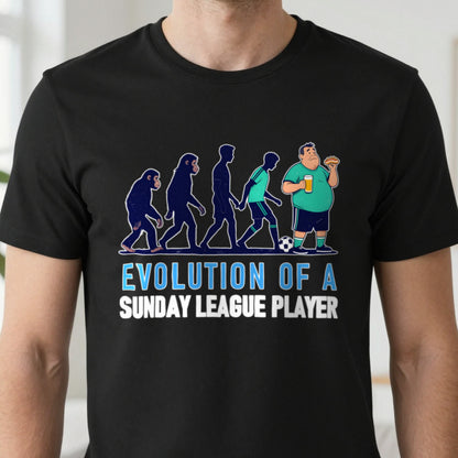 Evolution Of A Sunday League Player Funny Sunday League Football T-Shirt & Sweatshirt close-up