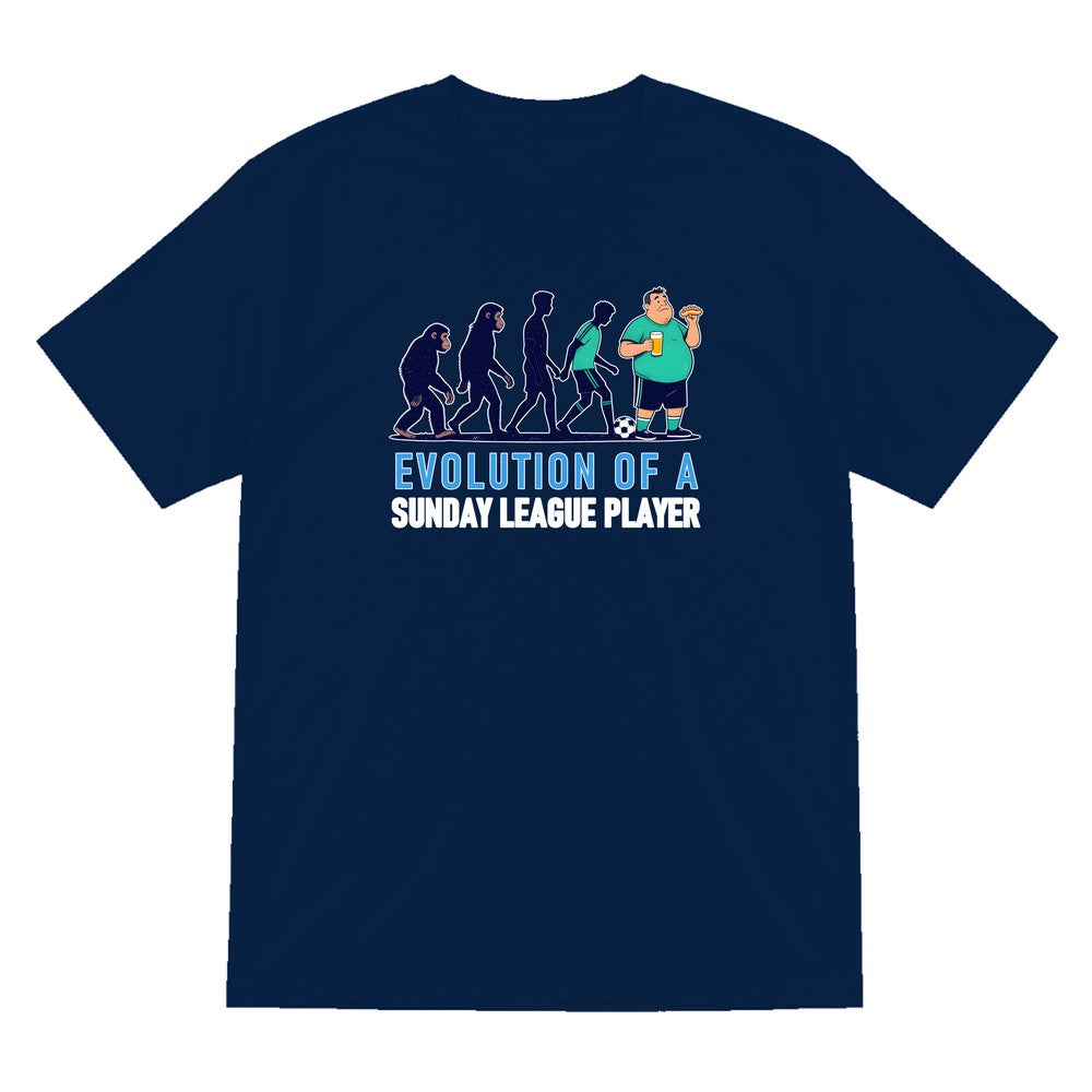 Evolution Of A Sunday League Player Funny Sunday League Football T-Shirt & Sweatshirt T-Shirt in Navy